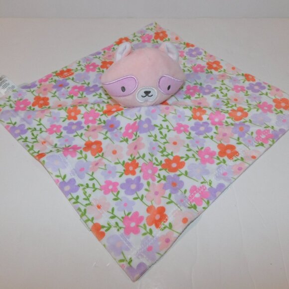 Ingenuity Other - ITY by Ingenuity Pink Purple Floral Deni Raccoon Security Blanket Baby Lovey